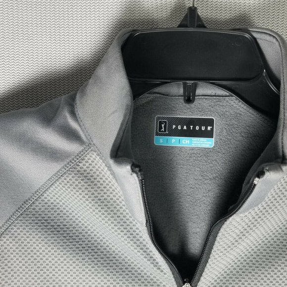 PGA Tour Golf Texture Fall Jacket Quiet Shade Gray S M Quarter Zip Collar NWT - Picture 3 of 8